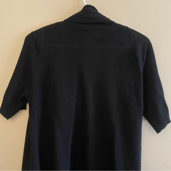 Y2K Suzy Shier Black Open Front Short Sleeve Knit Cardigan - Picture 9 of 12